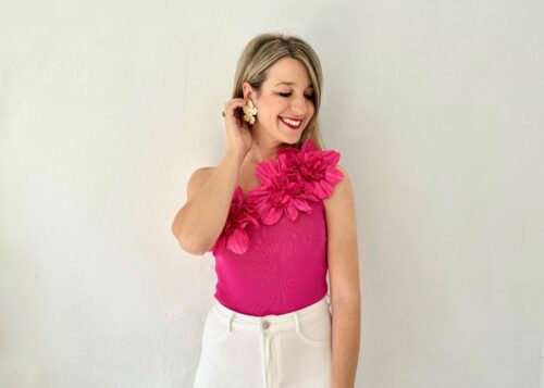 Body flores fucsia