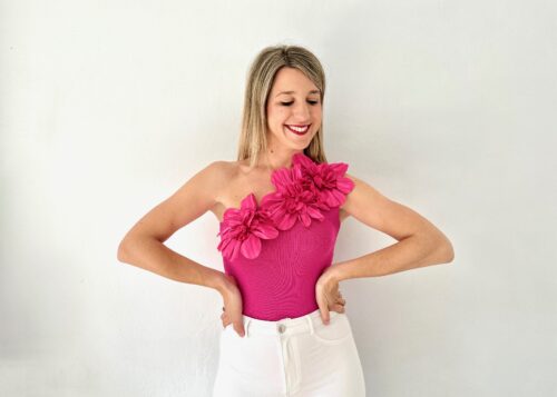 Body flores fucsia