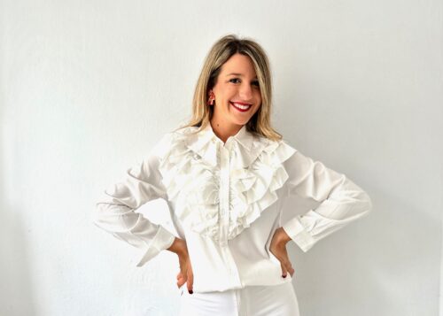 Camisa volantes blanca