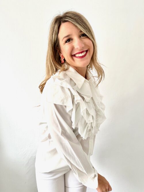 Camisa volantes blanca