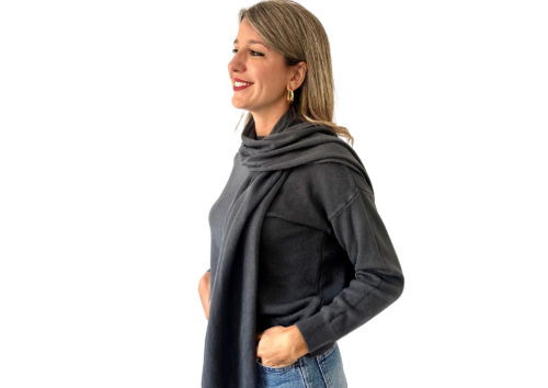 Cardigan bufanda gris