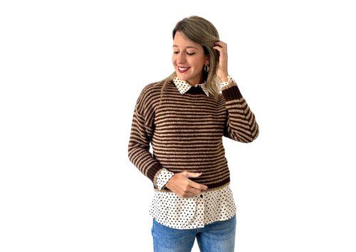 Cardigan rayas marrón