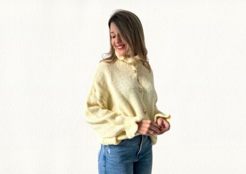 Chaqueta de punto amarilla