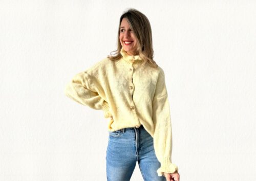 Chaqueta de punto amarilla