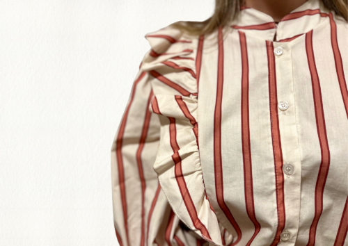 Blusa domino abotonada teja