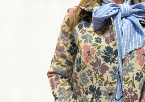 Chaqueta estampada floral azul
