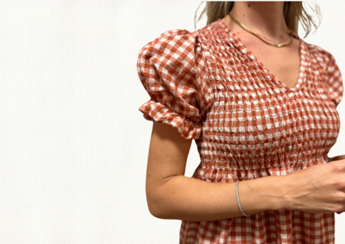 Vestido teja vichy