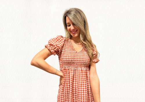 Vestido teja vichy