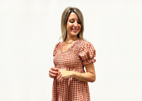 Vestido teja vichy