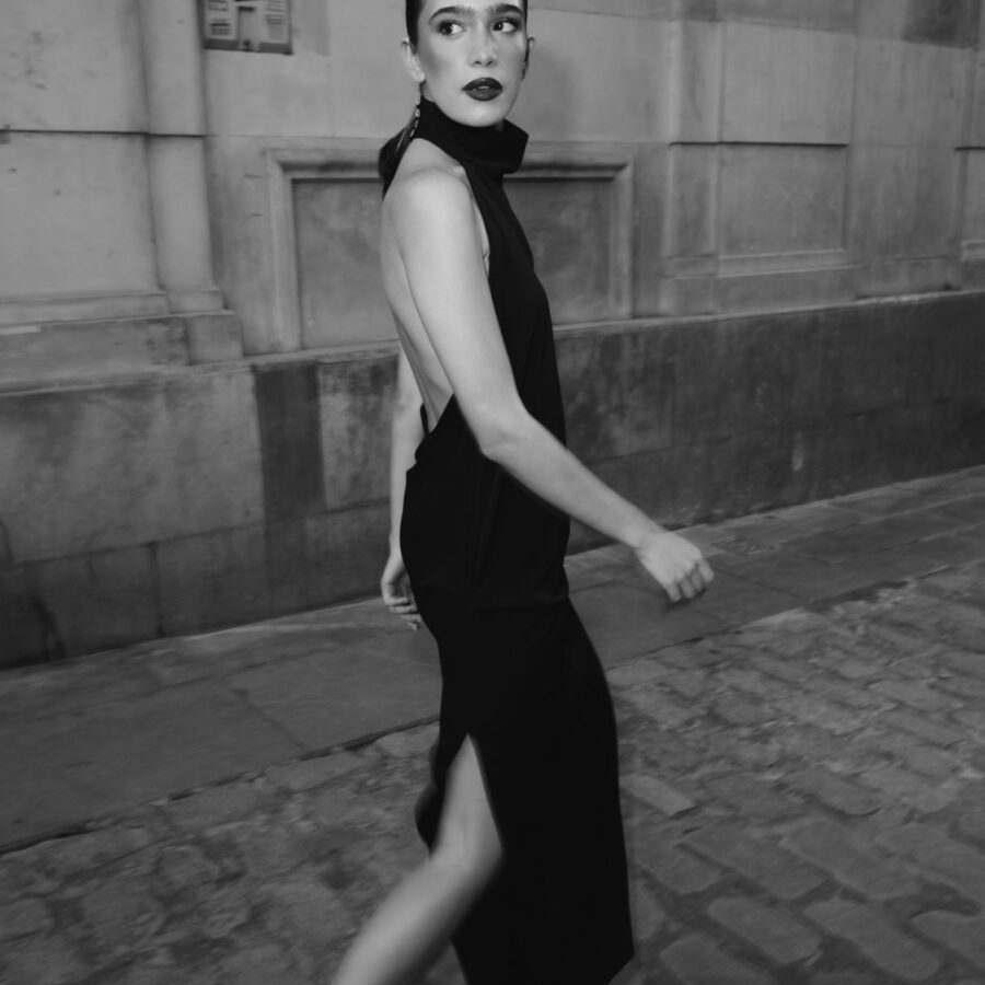 Vestido halter negro