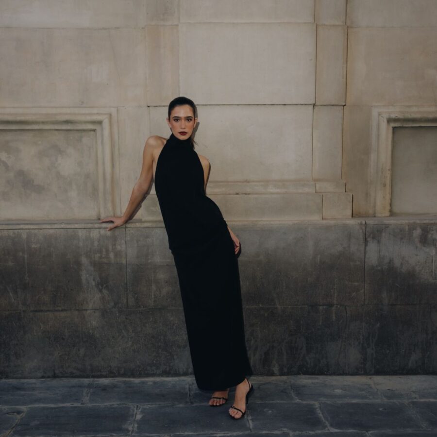 Vestido halter negro