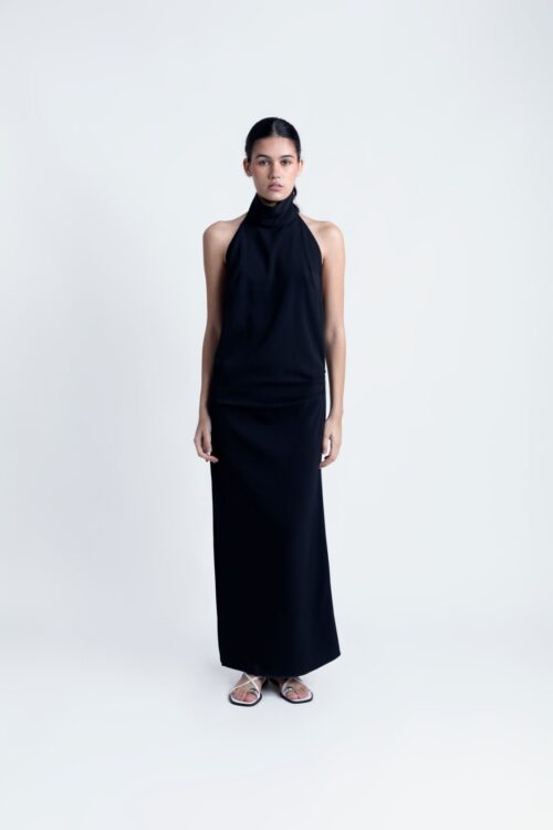 Vestido halter negro
