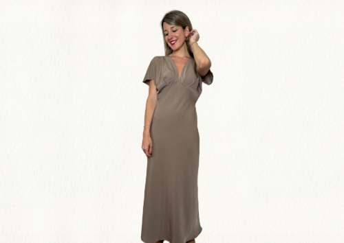 Vestido V mocca