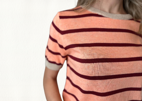 Top punto rayas coral