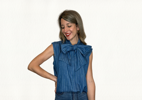 Blusa denim lazo