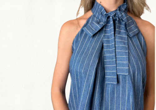 Top denim lazo