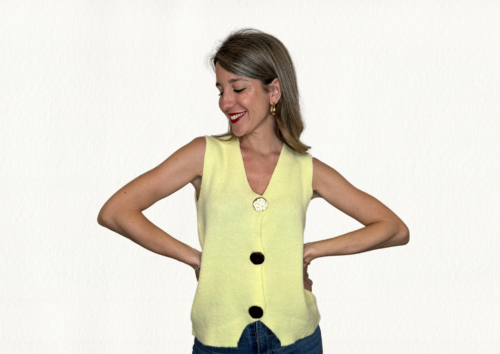Chaleco de punto amarillo