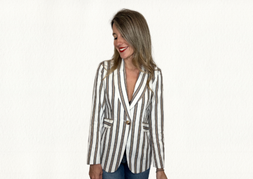 Americana rayas azul mocca