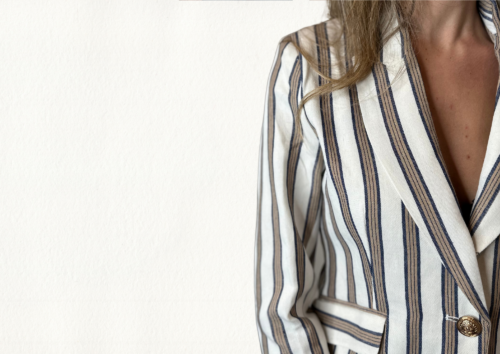 Americana rayas azul mocca