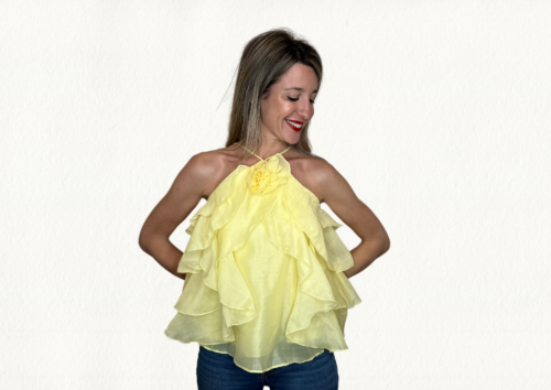 Top volantes amarillo