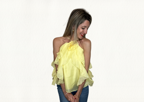 Top volantes amarillo