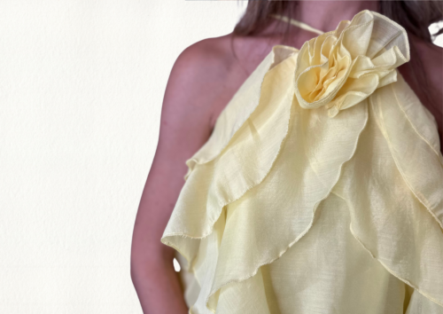 Top volantes amarillo