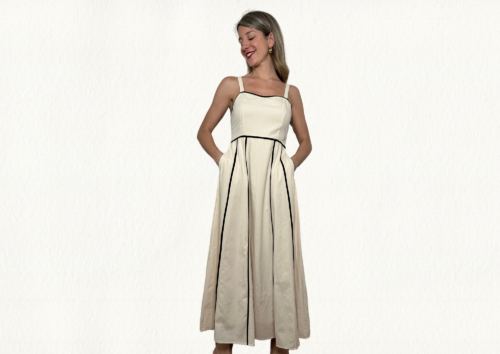 Vestido bies beige