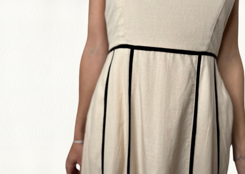 Vestido bies beige