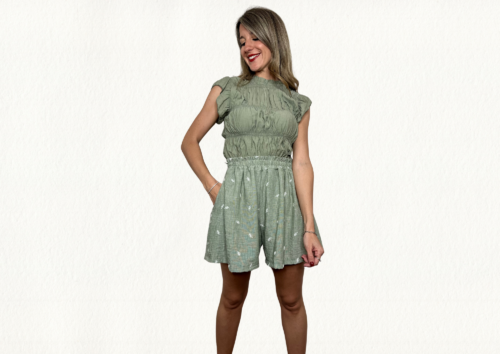 Short lino verde
