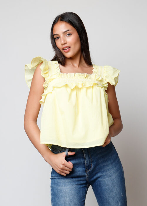 Blusa de algodón amarilla