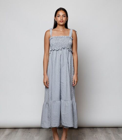 Vestido rayitas azul
