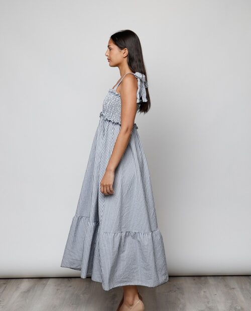 Vestido rayitas azul