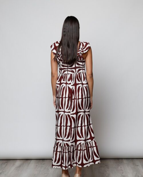 Vestido estampado teja