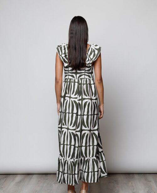 Vestido estampado kaki
