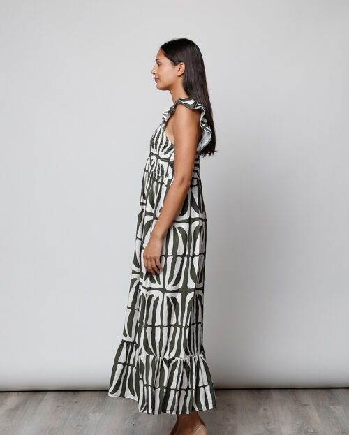 Vestido estampado kaki