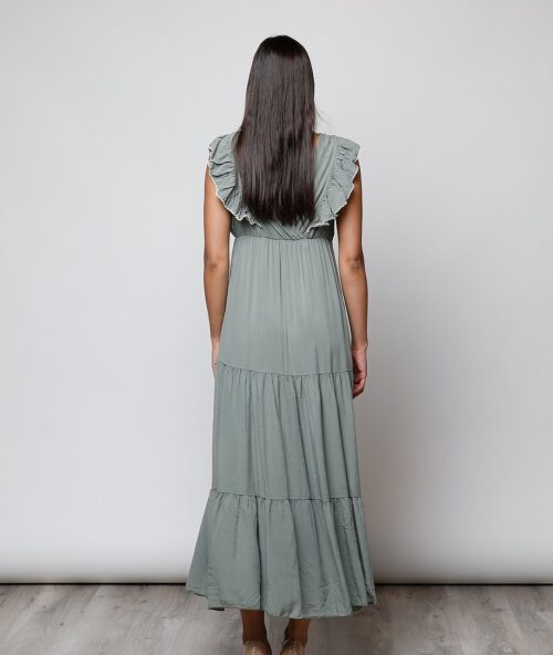 Vestido fluido kaki