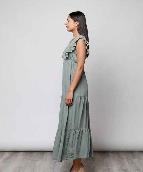 Vestido fluido kaki