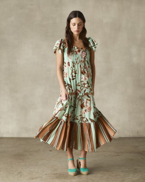 Vestido plumeti largo LH