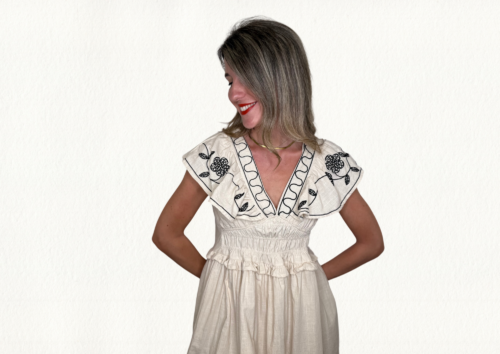 Vestido corto bordado