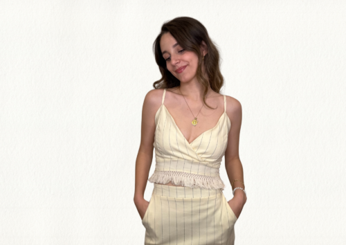 Conjunto top y falda diplomático