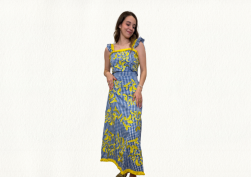 Conjunto vichy bordado amarillo