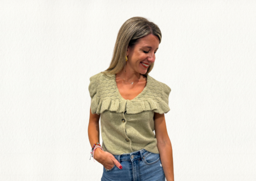 Chaleco de punto beige