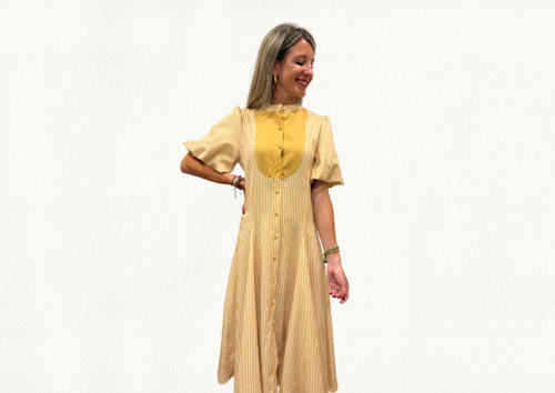 Vestido rayas mostaza