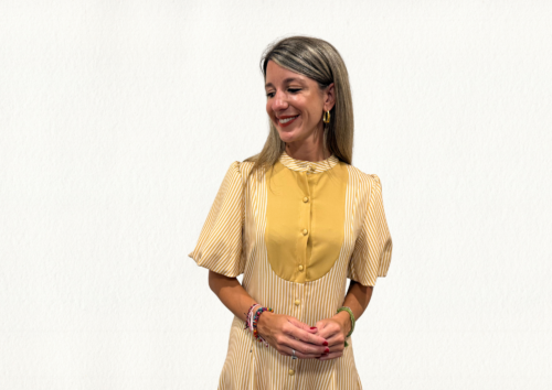 Vestido rayas mostaza