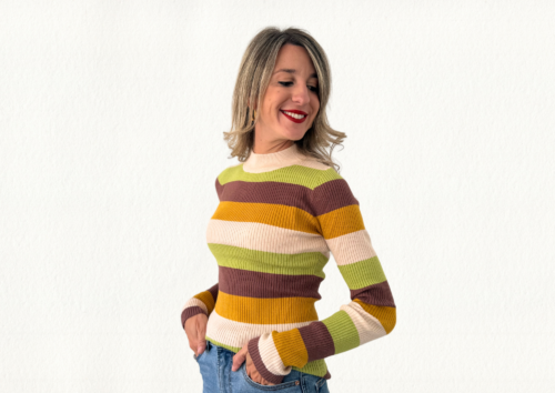 Jersey rayas canalé