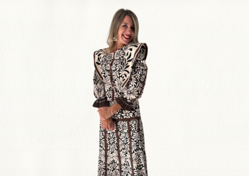 Conjunto estampado crudo y negro