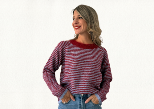 Jersey rayas burdeos y azul