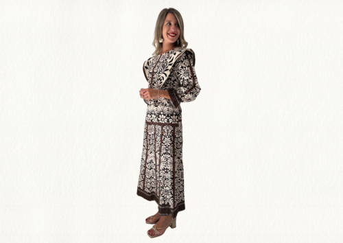 Conjunto estampado crudo y negro