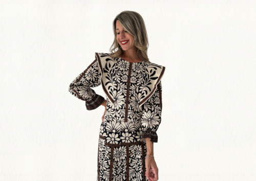 Conjunto estampado crudo y negro